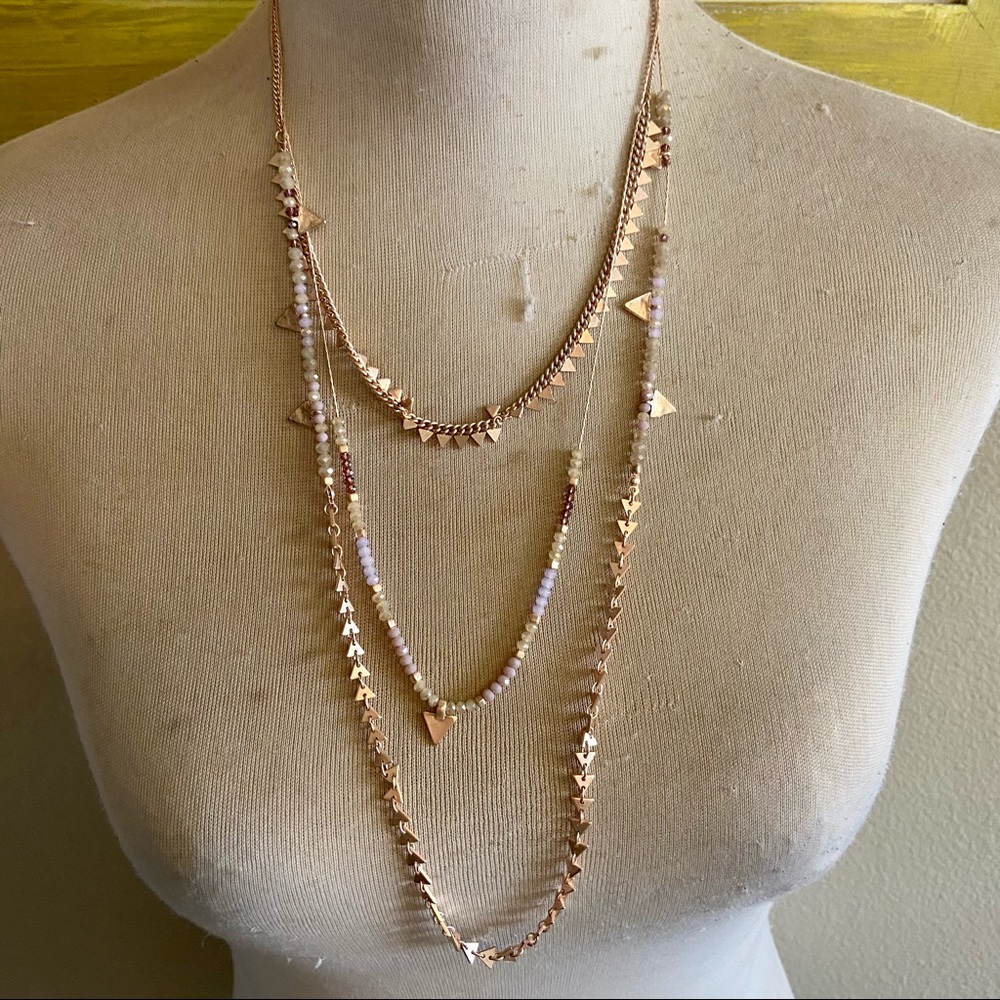 Canvas brand multi strand necklace glass beads guc